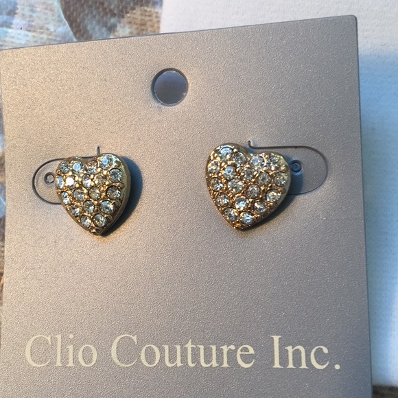 Clio Couture, Inc. Jewelry - Rhinestone Heart earrings